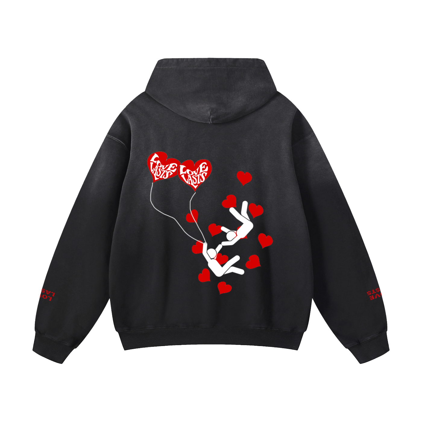 Black Sunfaded Love Hoodie