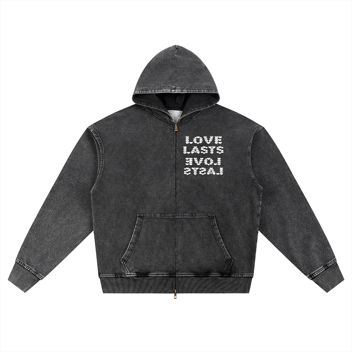 Black LoveLasts Zip-up Hoodie