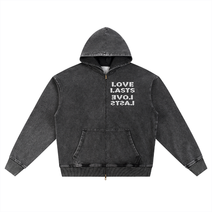 Black LoveLasts Zip-up Hoodie