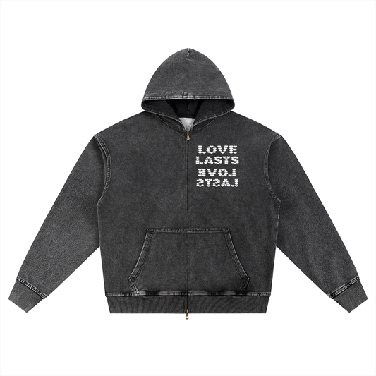 Black LoveLasts Zip-up Hoodie