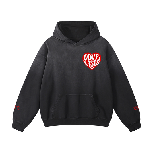 Black Sunfaded Love Hoodie