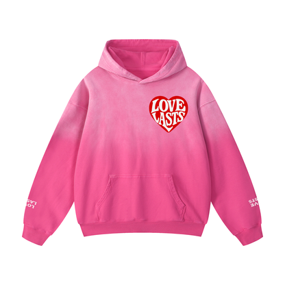 Sunfaded Pink Love Hoodie