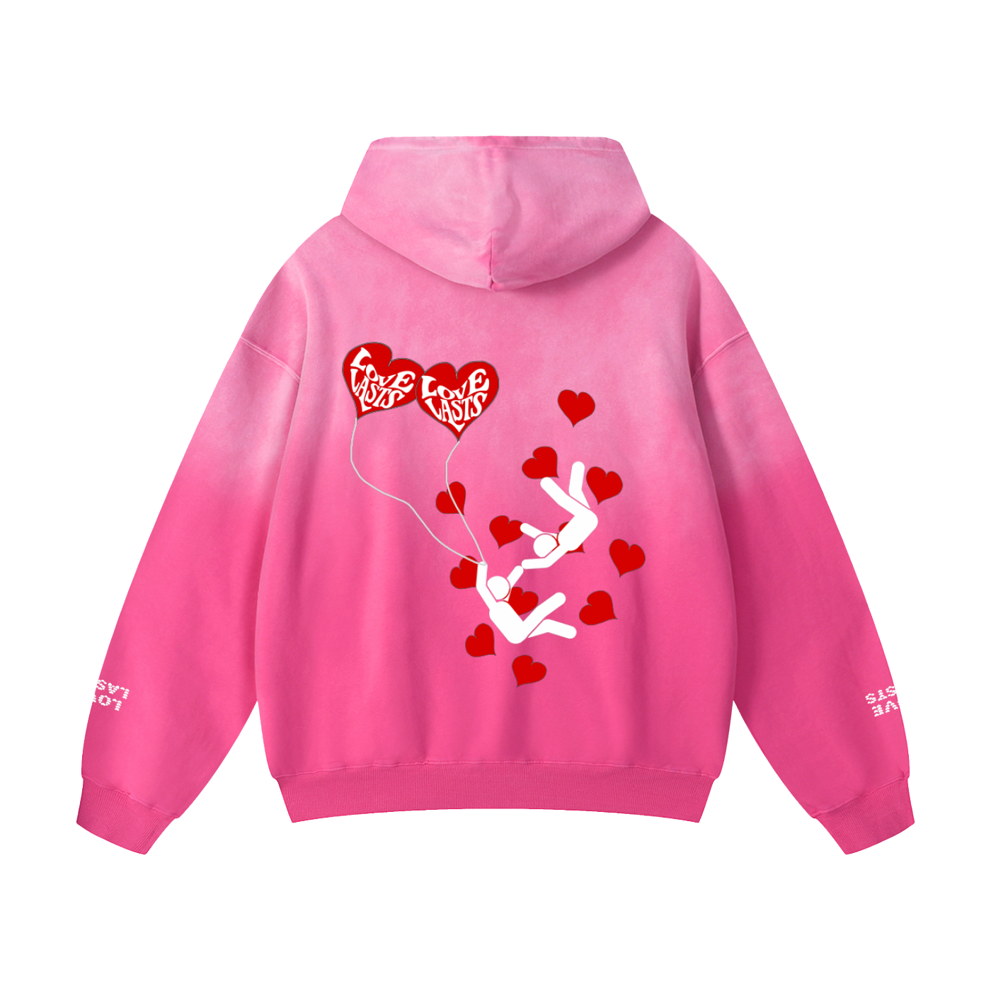 Sunfaded Pink Love Hoodie