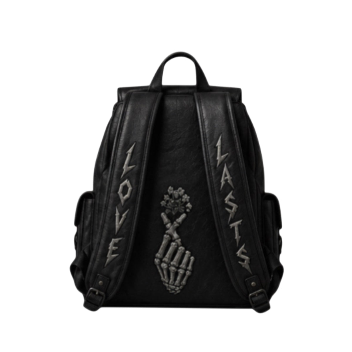 LOVELASTS Black Leather Bookbag