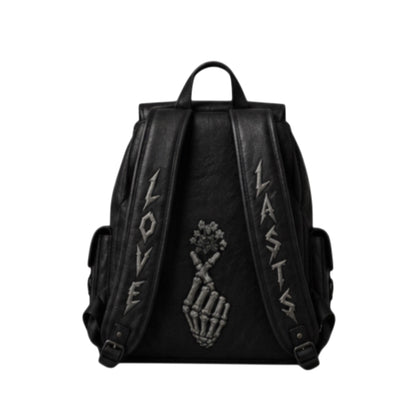 LOVELASTS Black Leather Bookbag
